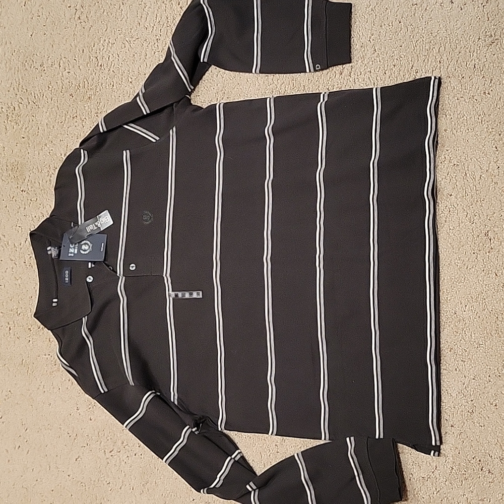 NWT New Izod 2XLT XXLT Polo Long Sleeve Dark Green